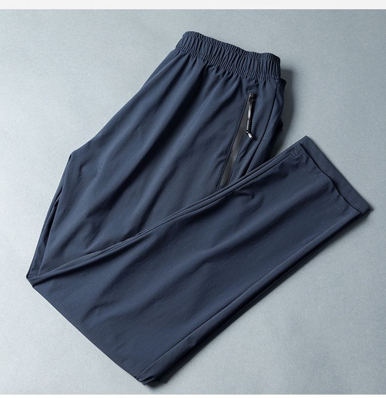 Hitro sušeče, ležerne, dihajoče, raztegljive tekaške hlače z majhnimi nogavicami, moške športne in fitnes hlače s klimatsko napravo_voghion.com