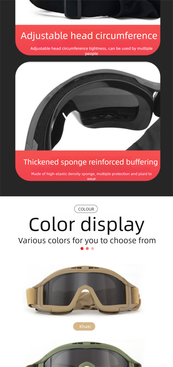 Occhiali tattici per ciclismo all'aperto, occhiali militari antivento, antipolvere e anticaduta_voghion.com