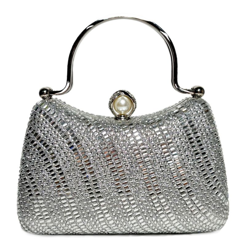 Elegant Socialite Evening Crossbody Shoulder Noble Style Shining Wave-Shaped Handbag Full Diamond Handle Women's Bag_voghion.com