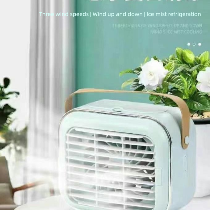Mini Air Conditioner Dormitory USB Rechargeable Small Fan Desktop Home Office Spray Cooling Plus_voghion.com