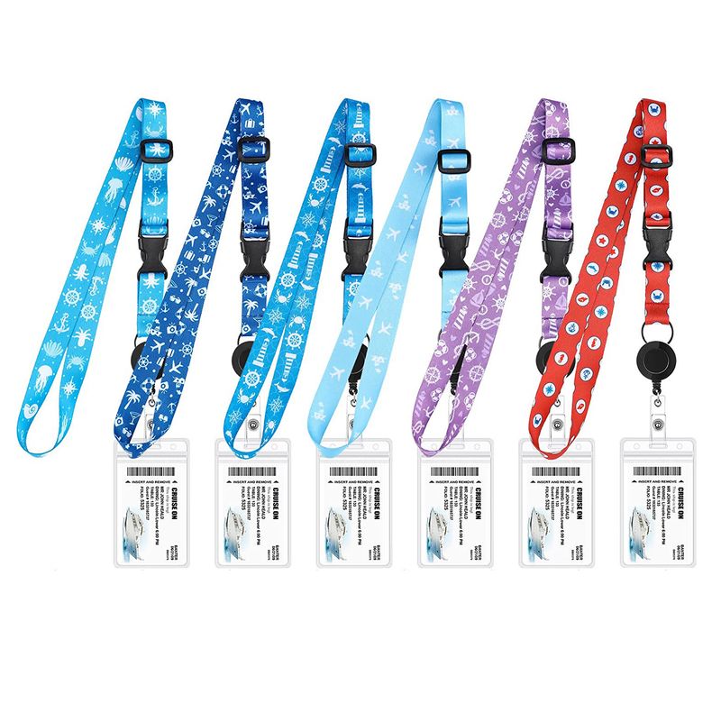 Spot denizcilik dünyası polyester baskılı geri çekilebilir sabit kolay çekme tokalı kolay çekme pvc kart tutucu_voghion.com