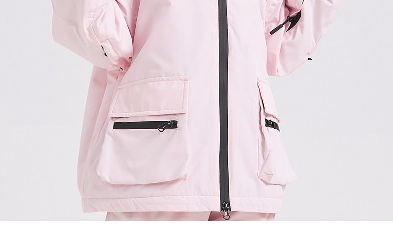 „Isolierter Snowboardanzug für Kinder – Wind- und wasserdichte Skijacke für Jungen und Mädchen (120–160 cm, Rosa/Lila/Schwarz)“_voghion.com