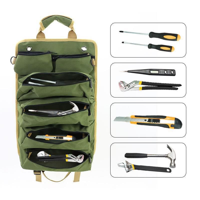 Foreign Trade Cross-Border E-commerce New Car-Mounted Hardware Portable Tool Kit Roll-Up Electrician Carpenter Storage_voghion.com
