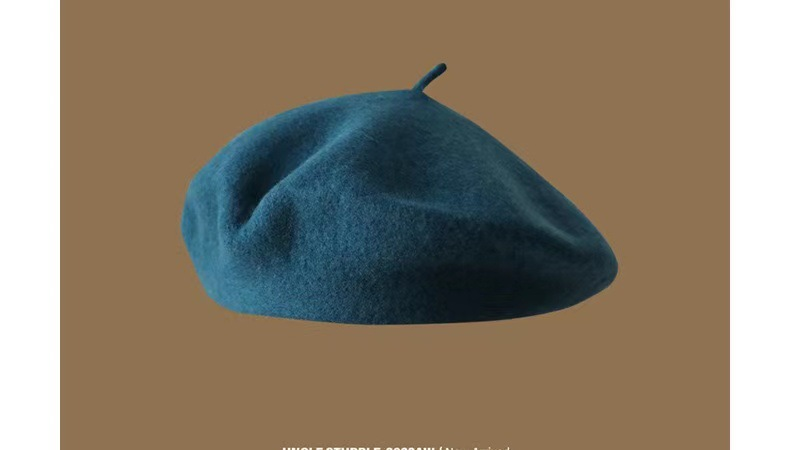 Unisex Wool beret not easy to pilling solid color retro painter hat for girls_voghion.com