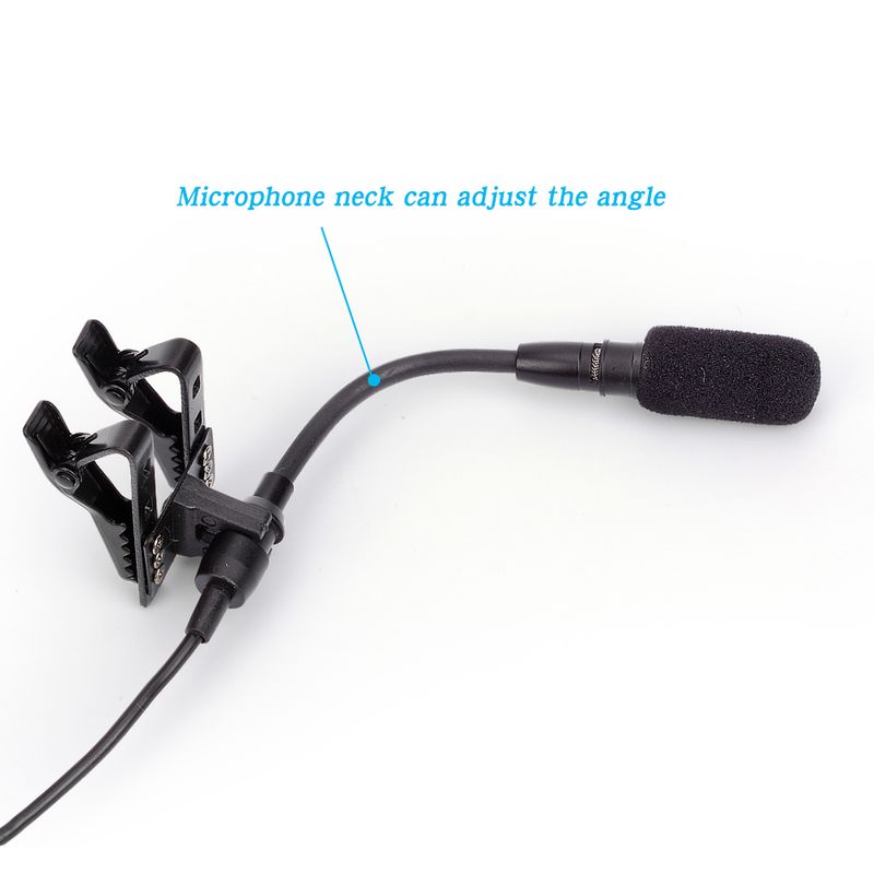Regola l'angolazione Microfono a condensatore Lavalier Lapel con clip doppia in metallo Microfono a 4 pin per trasmettitore wireless Shure 4 pin XLR_voghion.com