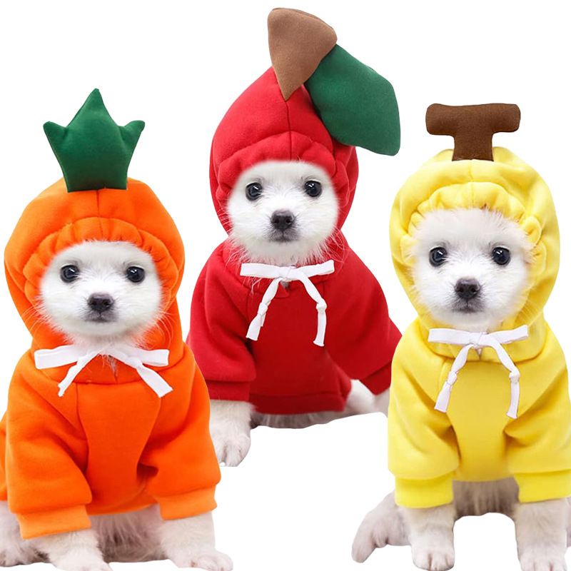Pet Clothes Dog Cat Fruit Transformation Outfit Teddy French Bulldog Small Medium Dogs Autumn Winter Fleece Jacket_voghion.com