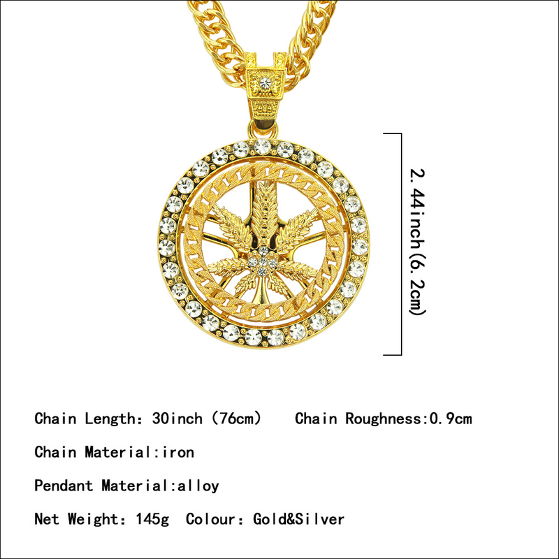 Ανδρικό χιπ χοπ Iced out Bling Περιστρεφόμενο κολιέ από σφένδαμο κρύσταλλο 13 χιλιοστών Κουβανική αλυσίδα Hiphop Κολιέ μόδας κοσμήματα γοητείας_voghion.com