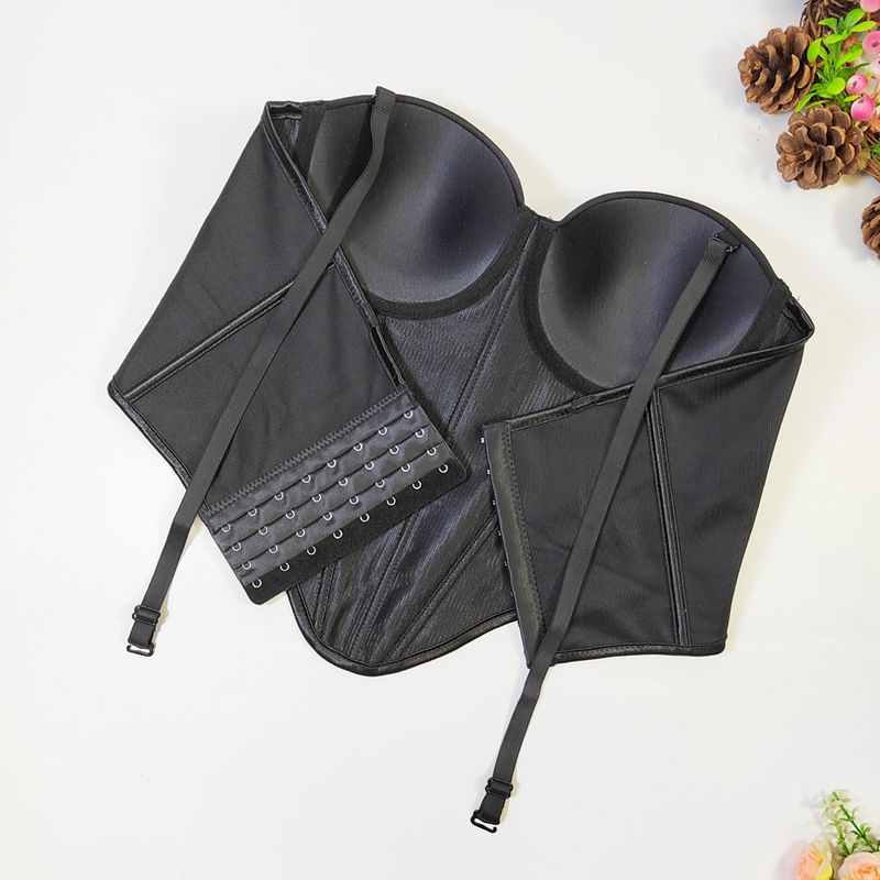 Europäeschen an amerikanesche Street Style onregelméissege Fëschgrat-BH Bannendran Uewerflächenträger weibleche Kierper verengt schéint Réck Tube Top_voghion.com