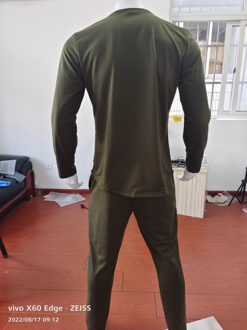 Set di abbigliamento da uomo per il tempo libero, stile primaverile e autunnale, girocollo ampio, maglietta a maniche lunghe, pantaloni lunghi, set a due pezzi, abbigliamento sportivo casual da uomo_voghion.com