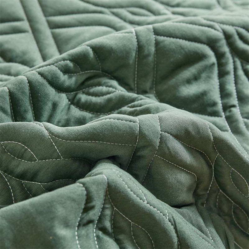 Modern Minimalist Diamond Quilted Bedding Set In Solid Colors - Light Grey, Beige, Green - Sizes 173x229cm To 264x229cm_voghion.com