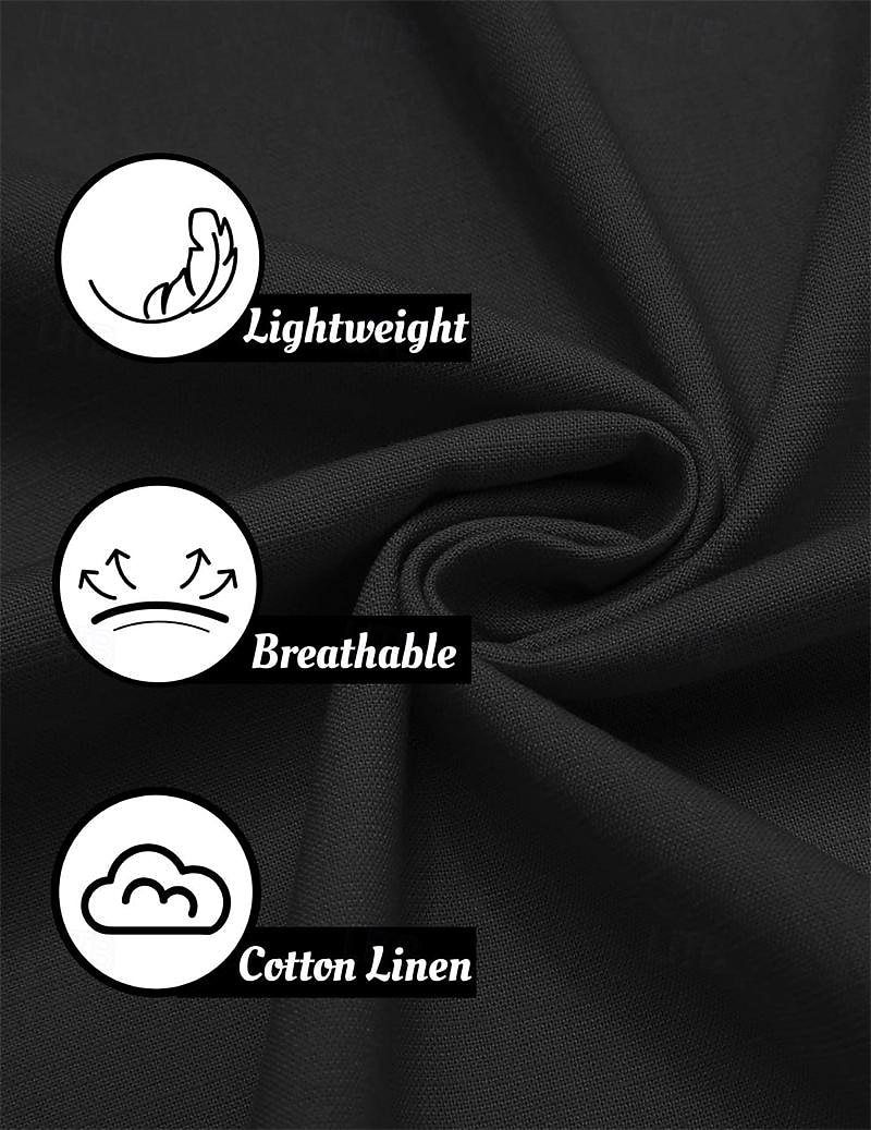 Men's Clothing Men's Spring And Autumn Double Breasted Stand Up Collar Solid Color Cotton And Linen Casual Solid Color Long Sleeved Youth Shirt_voghion.com