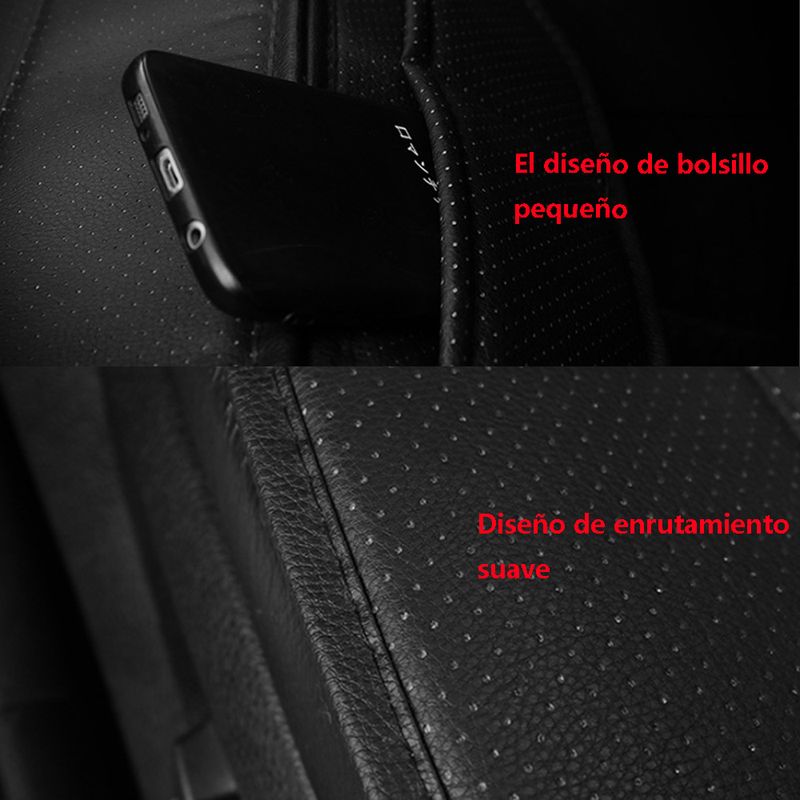 Cuscino posteriore universale in pelle PU, protezione per sedile, interno in spugna, tappetino nero, protezione traspirante per interni auto_voghion.com