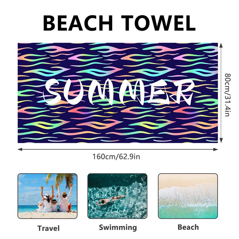 Telo mare ad asciugatura rapida - Flanella bifacciale con stampa colorata (super assorbente, leggero e compatto, perfetto per viaggi, piscina e vacanze)_voghion.com
