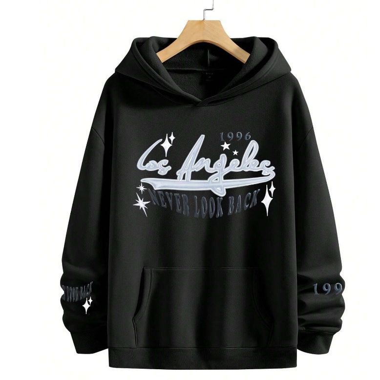 Felpa con cappuccio unisex ricamata casual con lettera di moda 2024_voghion.com