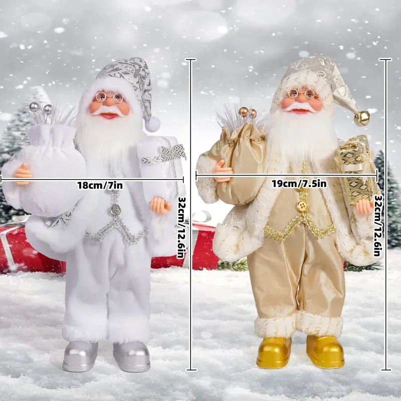 Weihnachten 12-Zoll-Weihnachtsmannfigur Stehende Weihnachtsmannpuppe Fensterdekoration Weihnachtsdekoration Weihnachtsgeschenke Geburtstagsgeschenk_voghion.com