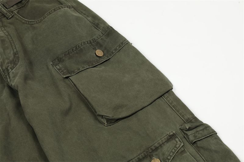 Dreidimensionale aufgesetzte Taschen-Design-Multi-Pocket-Overalls für Herren, trendige Straße, neue, lockere, funktionelle Outdoor-Freizeithose_voghion.com