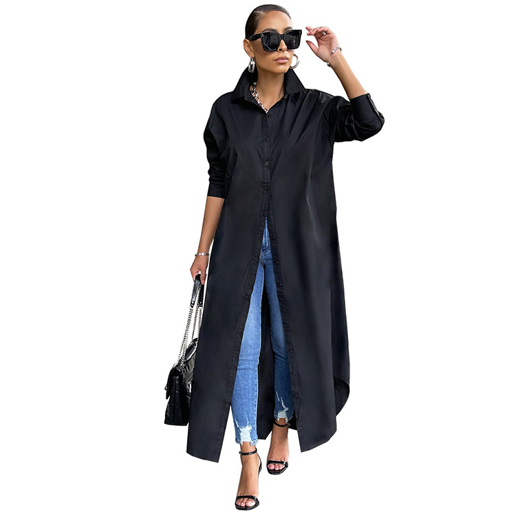 Camicetta da donna Camicette a maniche lunghe Moda Tinta unita_voghion.com