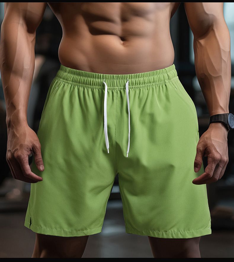 Shorts Men Summer Solid Color Large Size Loose Casual Pants Men Thin Quick Drying Running Sports Fitness Five Point Pants_voghion.com
