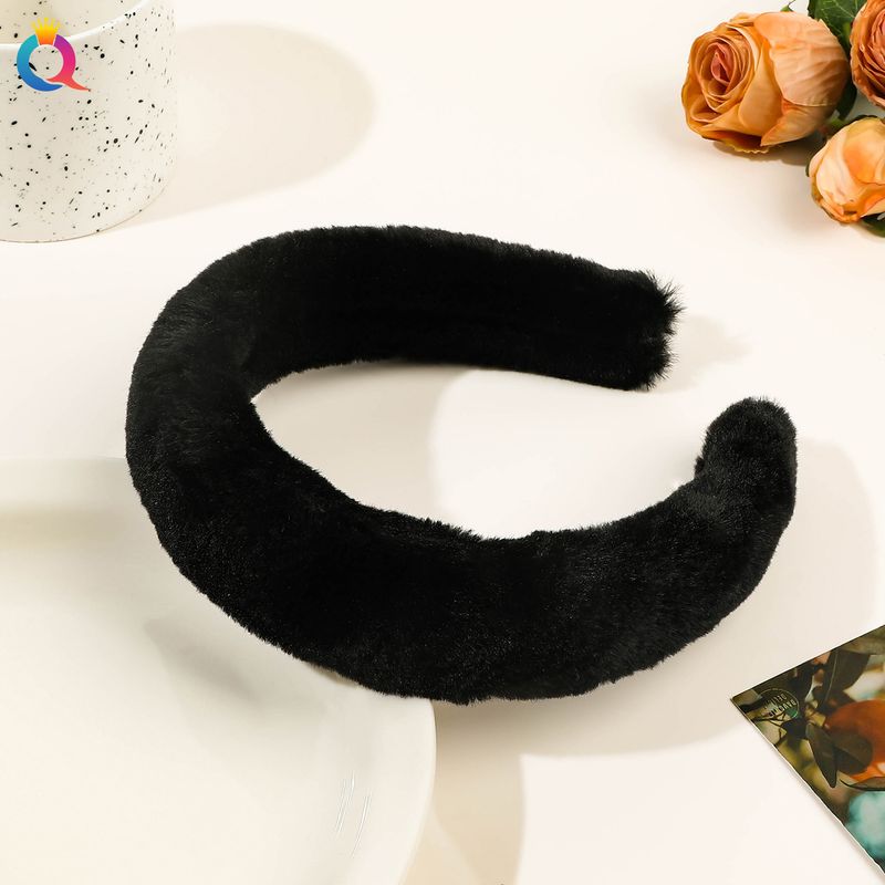 Fascia per capelli in pelliccia di coniglio abbinata per donna con elevata pressione cranica, lavaggio del viso, fascia per capelli, accessori per capelli all'ingrosso_voghion.com