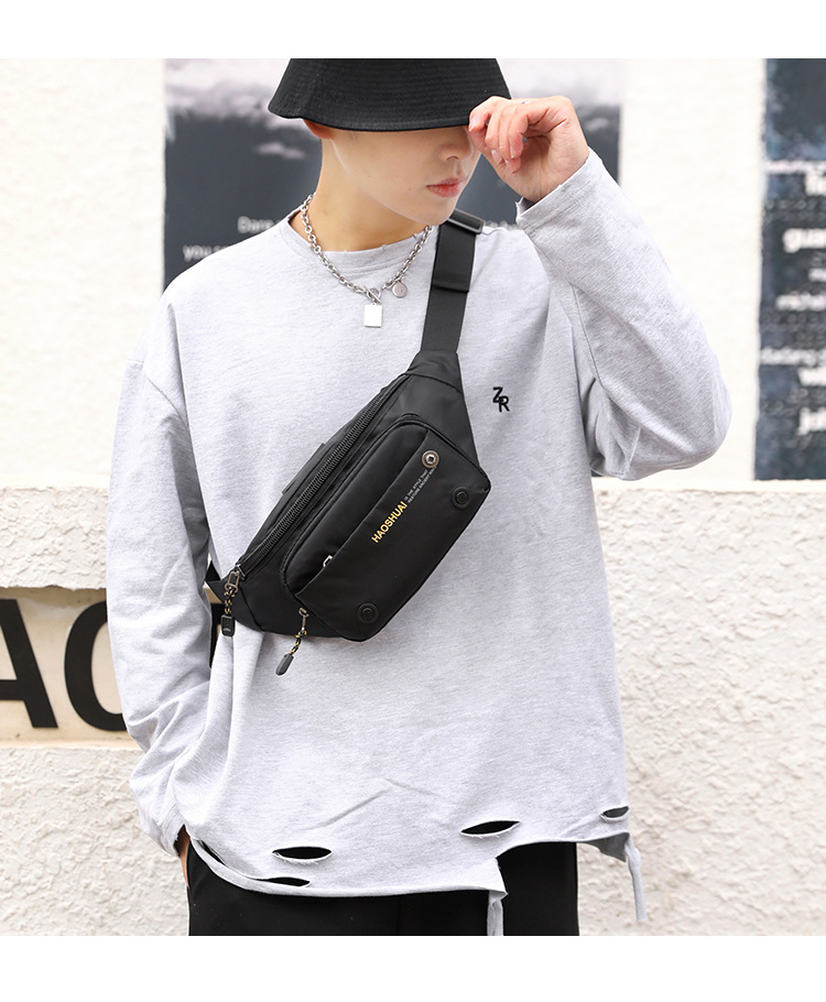 Neue multifunktionale Outdoor-Taille Casual Herren Brust Mode Trend Crossbody Reise kleine Tasche_voghion.com