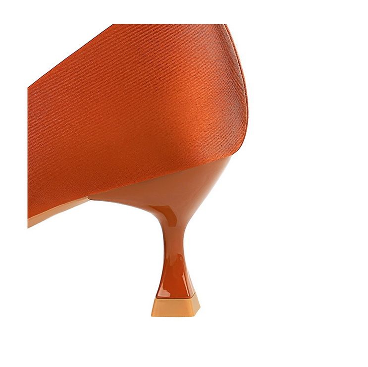 1961-H61 Wind Light Luxury Water Diamond Bow Tip Fine Middle Silk Wine Glass Heel Women's Single Shoe_voghion.com