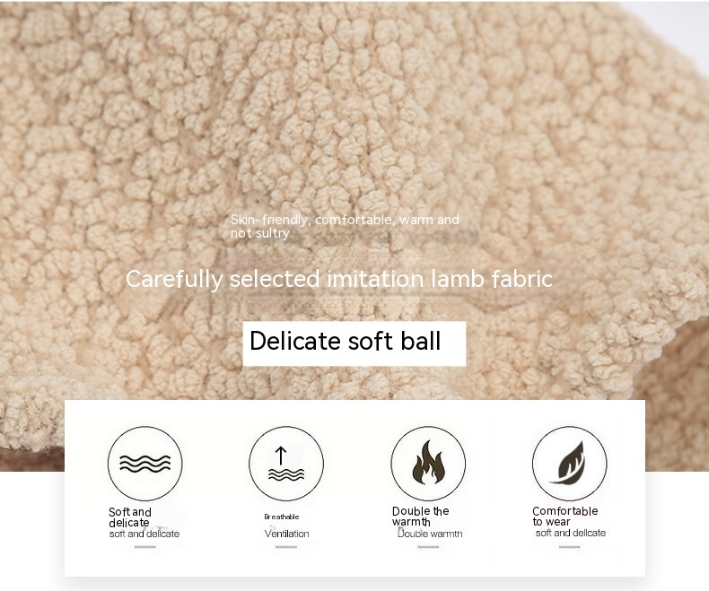 Nouveau chapeau de pêcheur en peluche d'agneau d'automne et d'hiver chapeau de mode coréenne pour femmes chapeau de seau d'eau couvrant le visage japonais chapeau de bassin Art Big Eaf_voghion.com