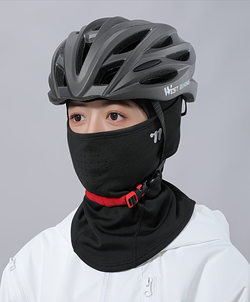 Máscara de esquí WEST BIKING, cortavientos y cálida, ideal para ciclismo al aire libre en invierno | Lavable a máquina, negra_voghion.com
