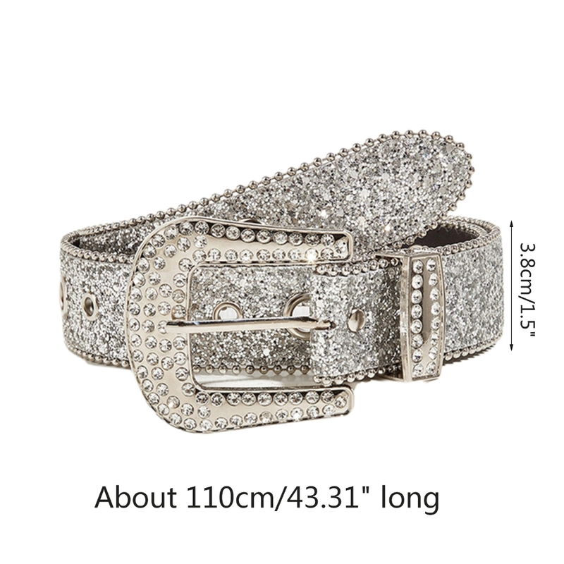 Unikāla jostasvieta, mirdzoša Rhinestone josta sievietēm vīriešu džinsi formāla kleita_voghion.com