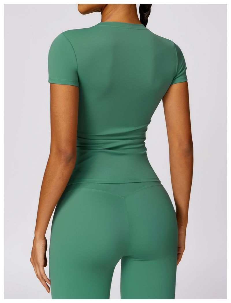 T-shirt de printemps Zechuang, combinaison de yoga à séchage rapide, haut de fitness, cache-maillot, sports de course en plein air, manches courtes pour femmes_voghion.com
