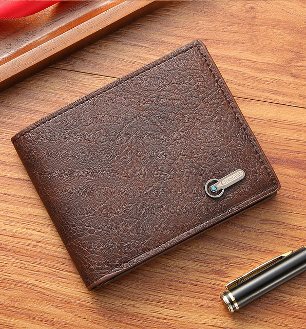 Herren Geldbörse Schwarz Münzgeldbörse Männlicher Visitenkartenhalter PU Leder Mehrere Steckplätze Lässig Großraum Dollarmünze Geldbeutel_voghion.com