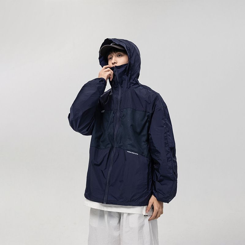 Unbeatable Quality ATBORDER 2024 Summer New Outdoor Color Contrast Hooded Breathable Skin Casual Loose Sunscreen Clothing For Men_voghion.com
