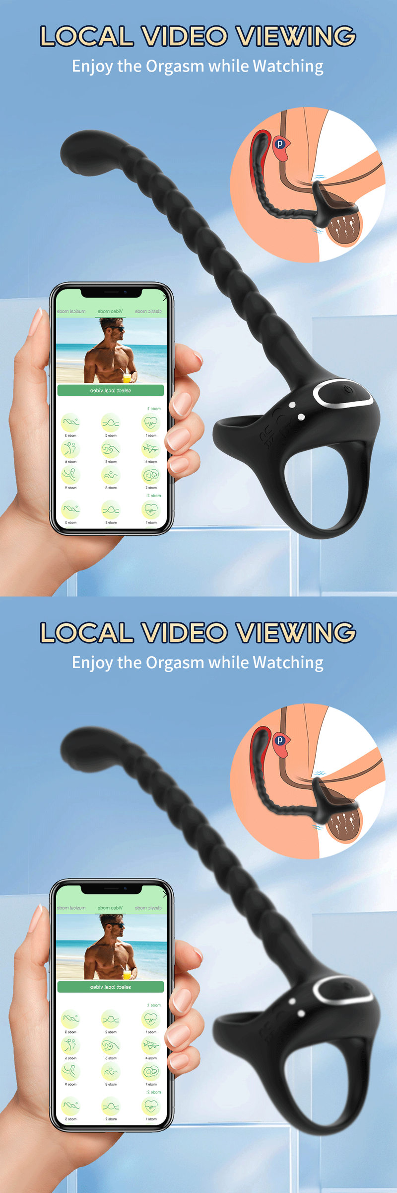 Silikon Ring Vibrator Anal Plug Erwachsene Sex Spielzeug Für Männer Verzögerung Ejakulation Männlichen Prostata-massagegerät Bluetoo_voghion.com