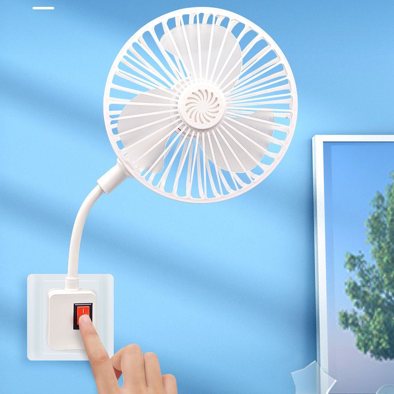 Round Plug-in Desk Fan - Ultra Quiet & Portable (USB/AC Power Perfect For Office & Home Use)_voghion.com