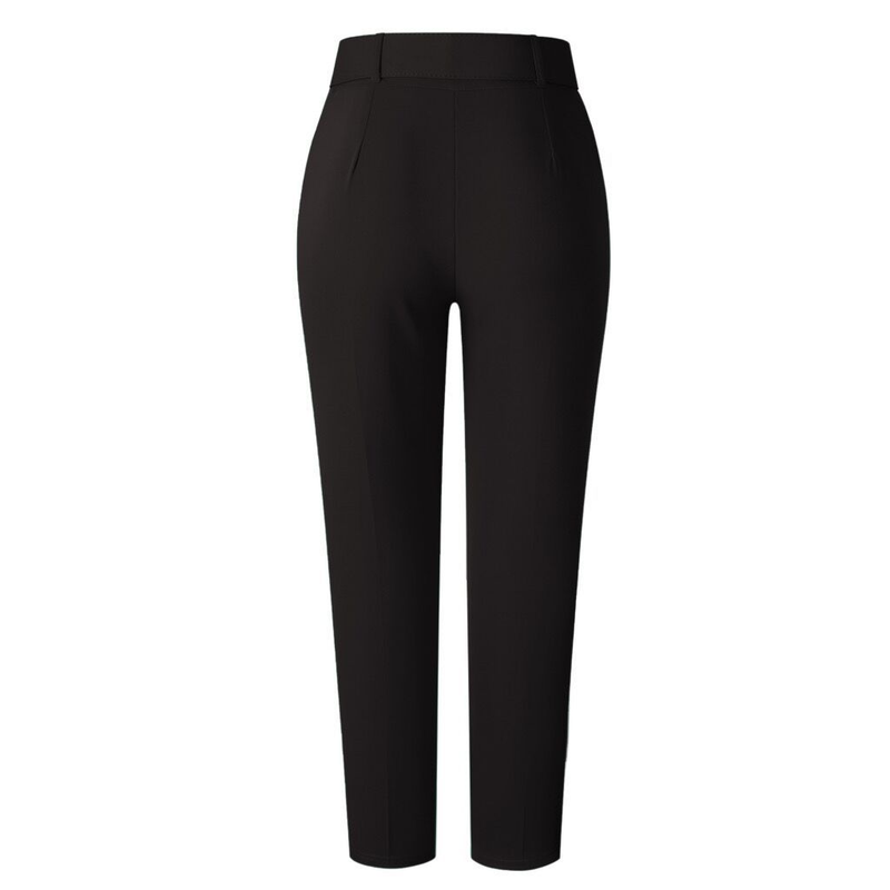 Freizeithose mit hoher Taille, Slim-Fit-Anzughose, Damenhose, Herbst-Berufshose_voghion.com