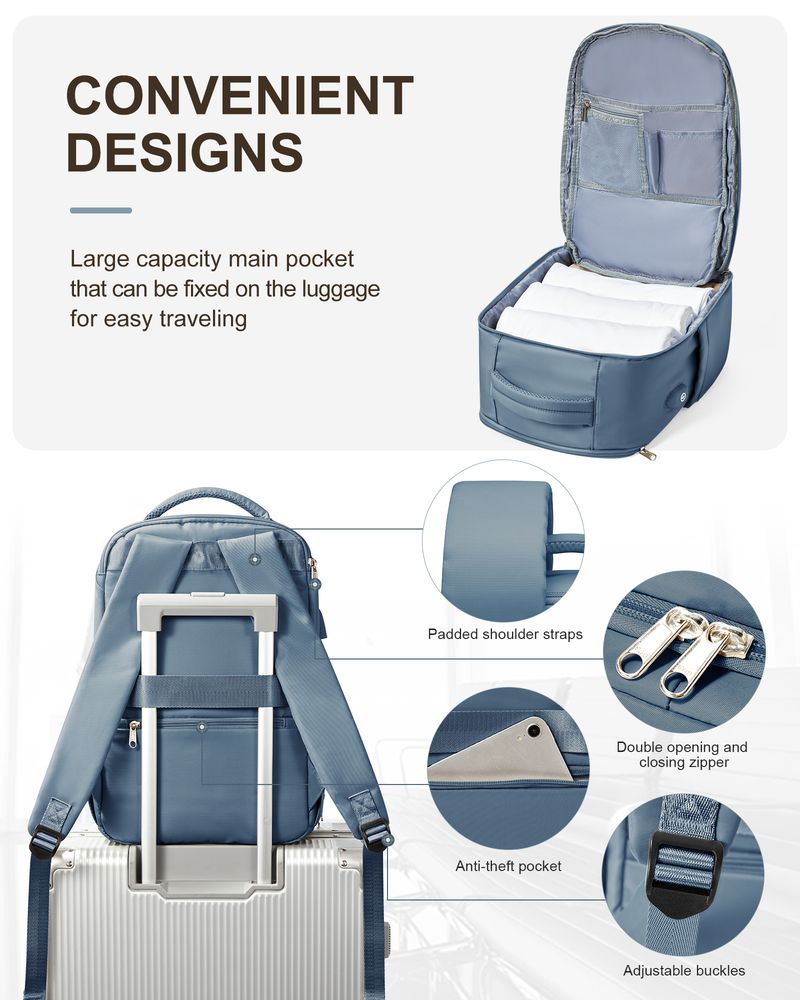 Laptoptasche für Damen, großes Fassungsvermögen, Easyjet-Handgepäck 45 x 36 x 20, Ryanair 40 x 20 x 25, Herren-Kabinenrucksack_voghion.com
