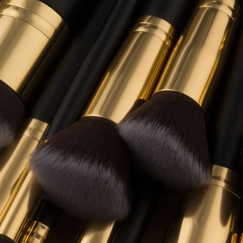 17 Stück Make-up-Pinsel, Beauty-Tools, Schwarzgold, Grundierungspinsel, Fächerpinsel, Make-up-Set, GUJHUI Yuncai_voghion.com