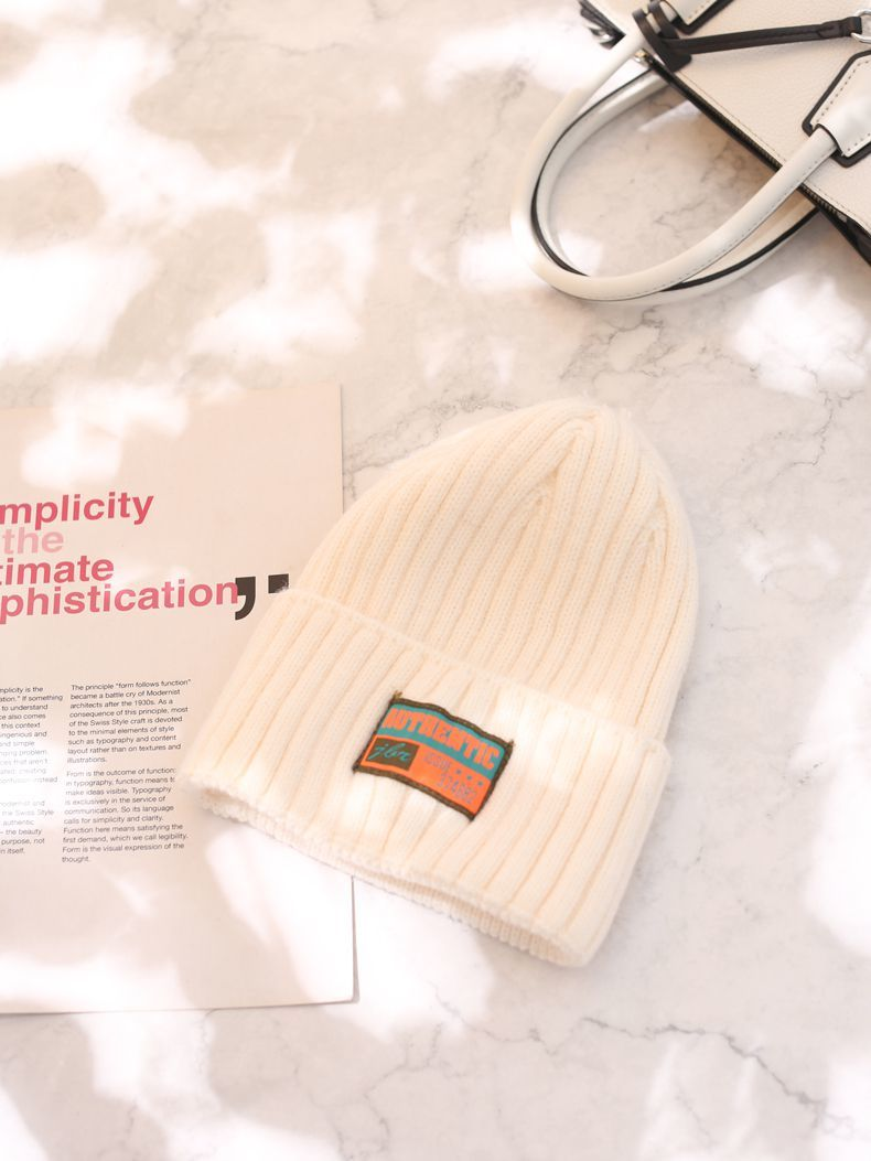 Chapeau en laine tricoté pour enfants, visage rond, Version polyvalente, mode Orange coréenne, automne et hiver_voghion.com