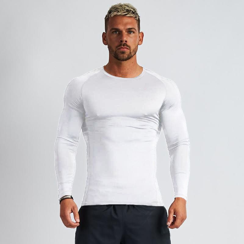 T-shirt fitness PRO attillata ad asciugatura rapida da uomo autunno sport all'aria aperta corsa allenamento maglia elastica a maniche lunghe basket_voghion.com