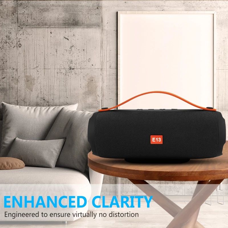 E13 Portable wireless Bluetooth Speaker Stereo Speakerphone Radio Music center Subwoofer Column Speakers for Computer withTF FM_voghion.com