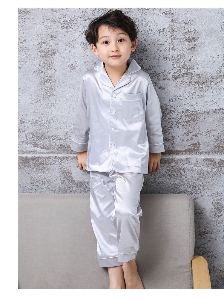 Roupas de bebê para meninas pijamas primavera seda gelo conjunto de homewear infantil pijamas para meninos adolescentes_voghion.com