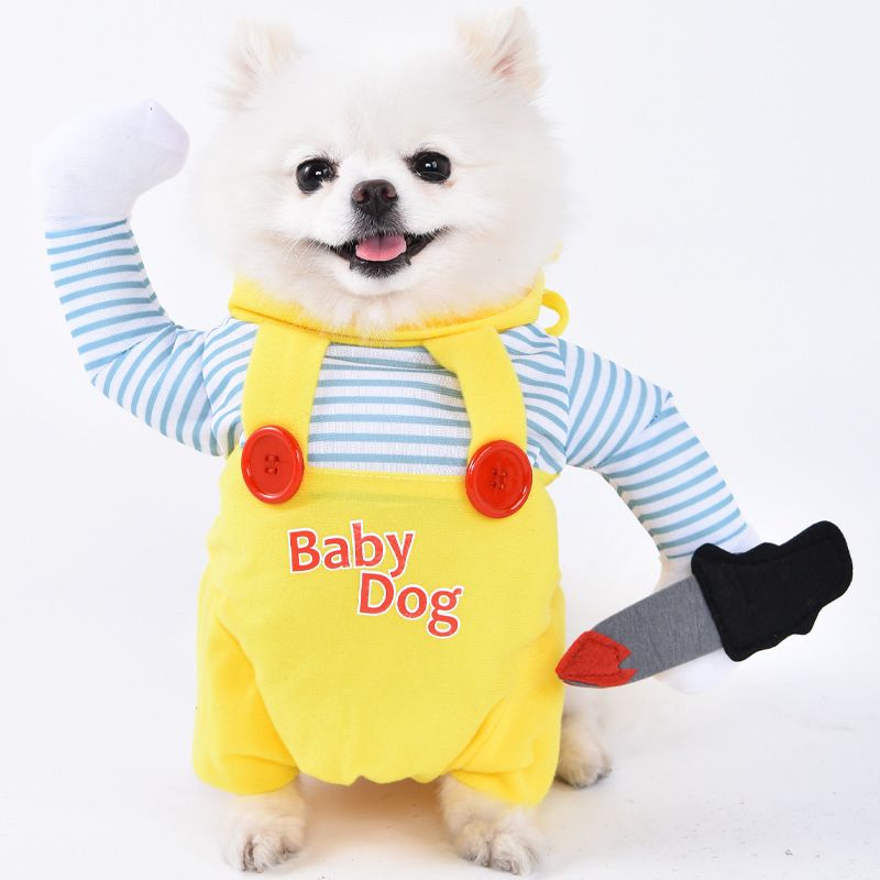 Halloween-Hundekleidung für kleine Hunde, lustiges und skurriles Transformations-Outfit, Teddy-Katze, kreative Haustierbekleidung_voghion.com