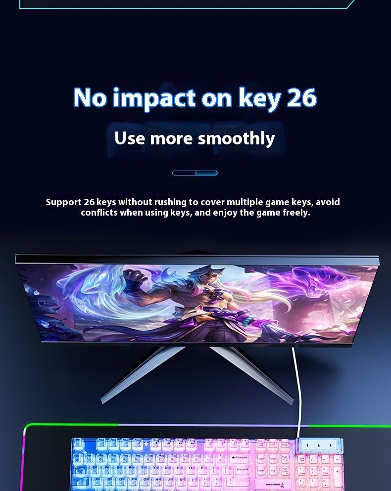 Great Wall 18 Kablolu Klavye Aydınlatmalı Gerçek Robotik Kol Sensörü Lenovo HP Oyun Masaüstü Dizüstü Bilgisayarı İçin_voghion.com