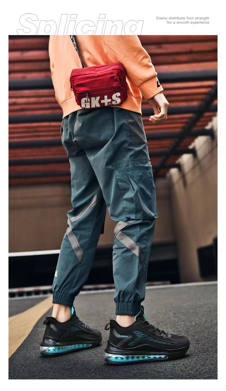 Leisure Men's Breathable Fly Woven Low Top Sports Shoes, Fashionable Air Cushion Outdoor Running And Travel Shoes_voghion.com
