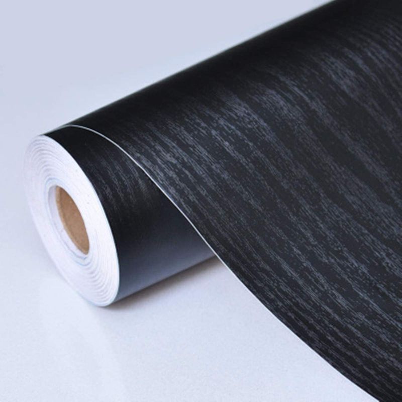 Wood Grain Self-Adhesive Moisture-Proof Furniture Color Change Wardrobe Sticker Home Black Walnut PVC Wallpaper Factory_voghion.com