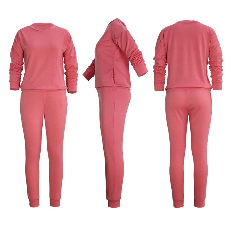 Set da donna casual in due pezzi a maniche lunghe tinta unita multicolore da strada_voghion.com