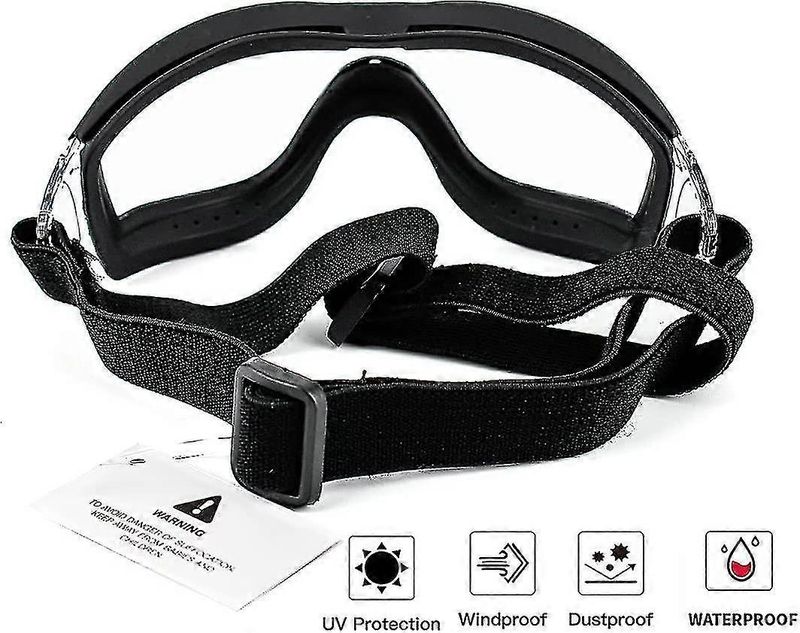 Gafas protectoras para perros de razas medianas y grandes, resistentes al viento y a los rayos UV, para exteriores, con lentes transparentes y correas ajustables para la cabeza._voghion.com