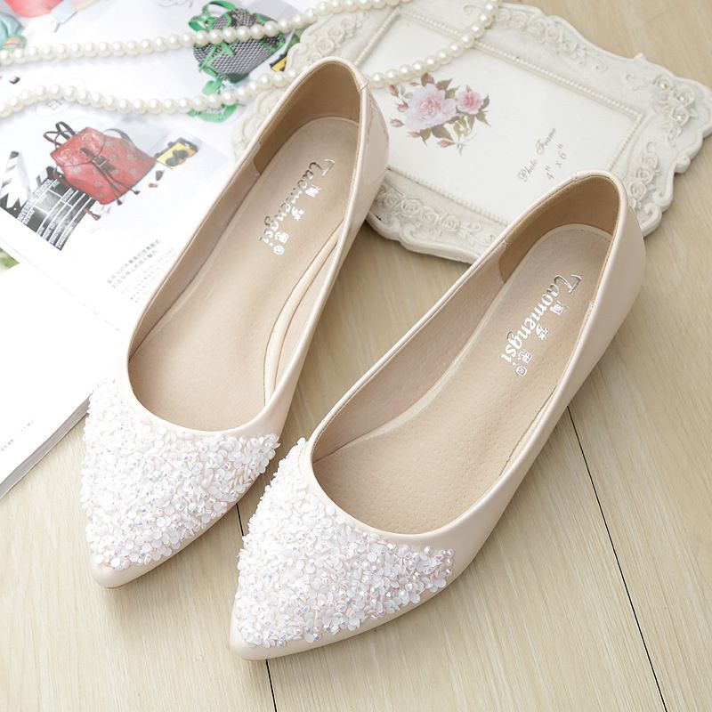 333-2 Huidong Yixin Da 2025 Autumn Pointed Toe Shallow Mouth Single Sequin Rhinestone Flat Shoes For Women Comfortable_voghion.com