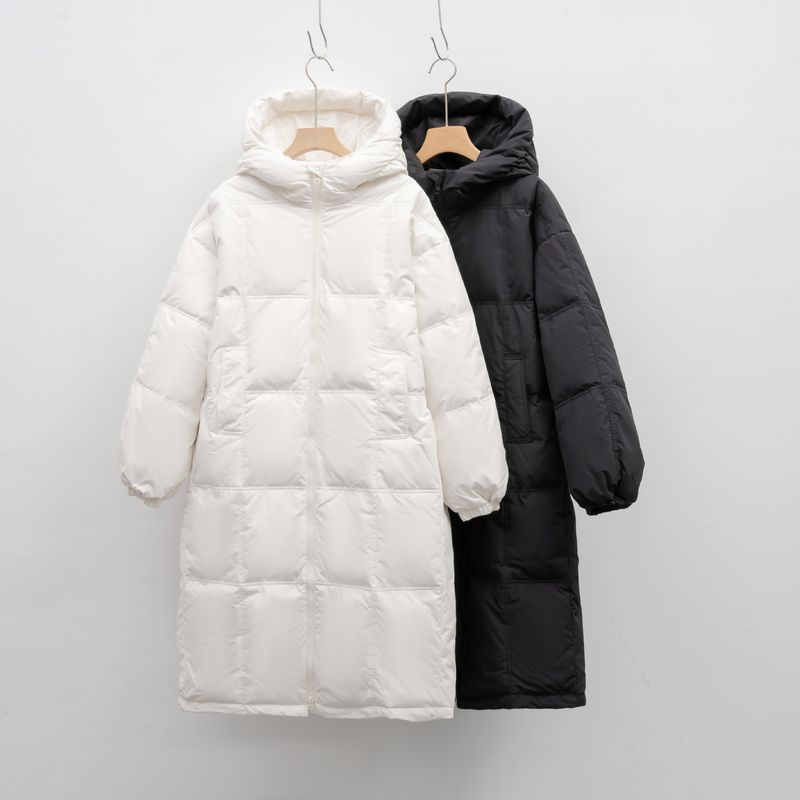 Pinghu Chijia Thick Loose Puffer New Duck Winter Coat Extra Long Over-The-Knee Down Jacket For Women_voghion.com