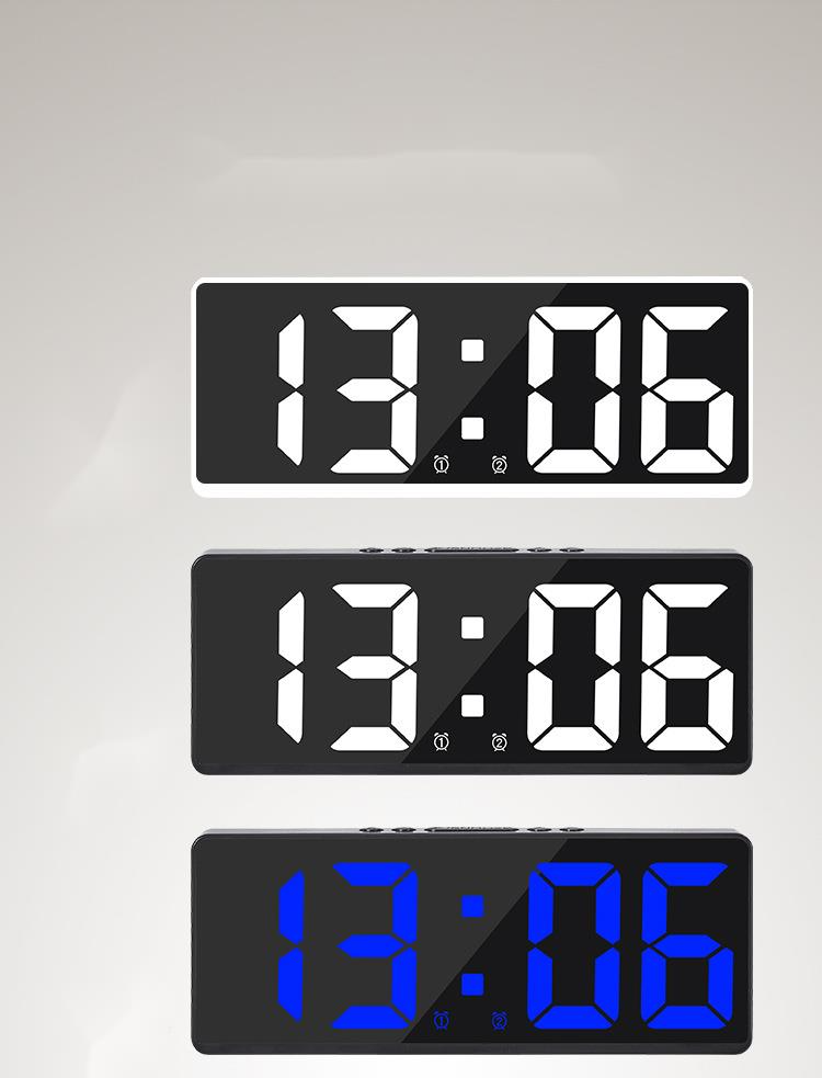 Zwei Sätze Wecker Einfache LED-Großbild-Digital-Schlafzimmer-Nachttischuhr im koreanischen Stil, Modeuhr 6628_voghion.com