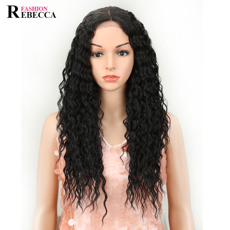 Rebecca wig high temperature silk chemical fiber headgear long curly hair hot style fashion front lace_voghion.com